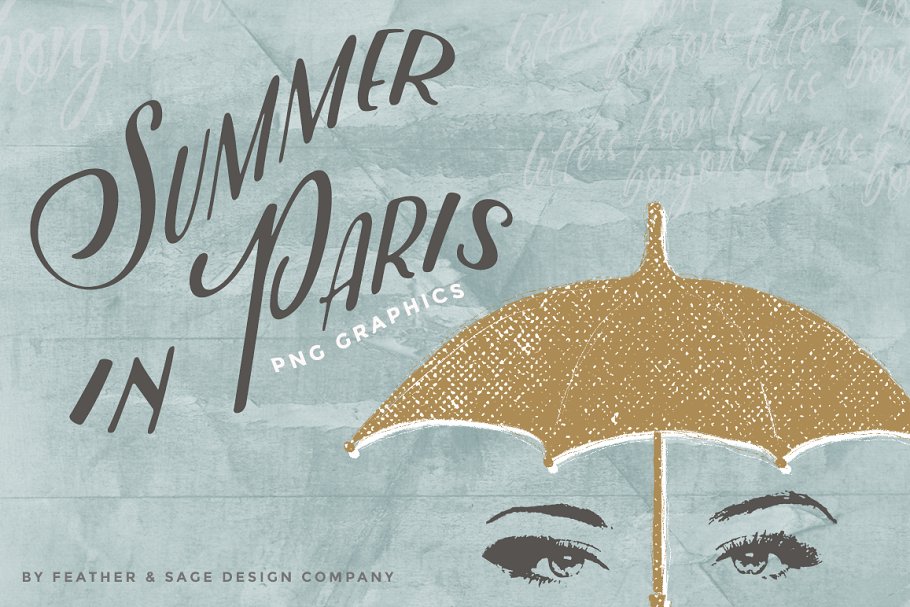 夏季巴黎时尚矢量元素插图 Summer In Paris Vector Graphics插图(7)