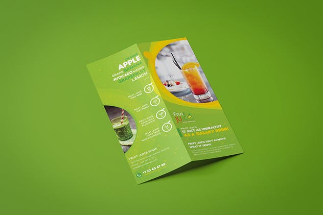 果汁冷饮饮料店点餐菜单PSD模板 Fruit Juice Shop/ Take-out Brochure and Mini Menu插图(5)