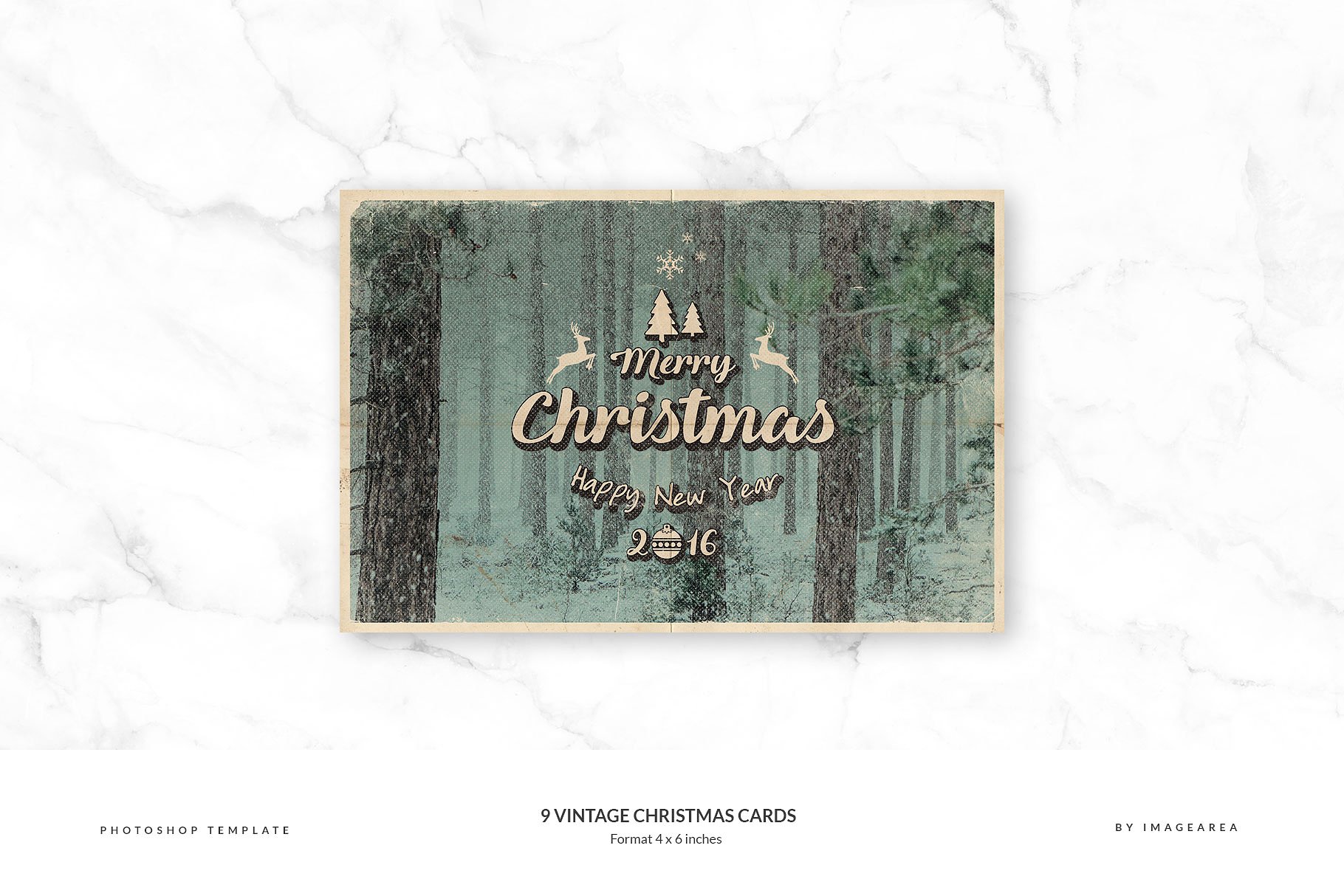 9款复古怀旧风格圣诞贺卡模板 9 Vintage Christmas Cards插图(4)