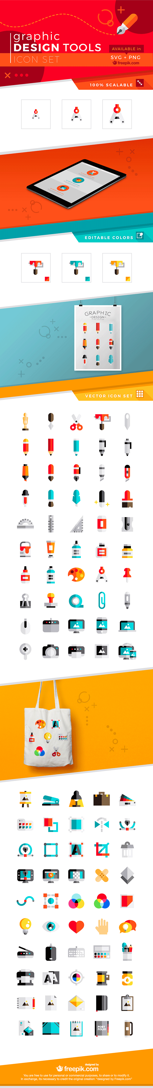100个图形设计工具图标合集 Graphic Design Tools Icons [svg, png]插图