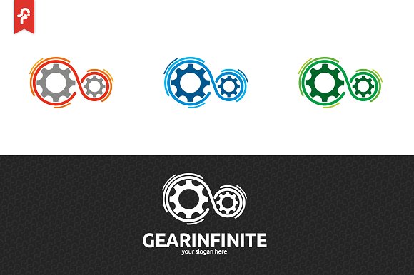 齿轮组图形Logo模板 Gear Infinite Logo插图(3)