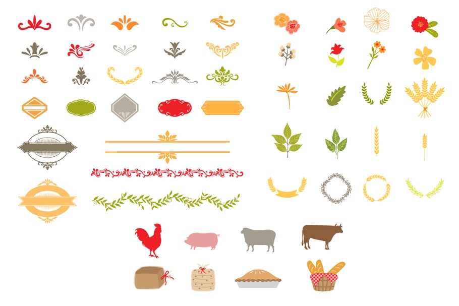 现代农贸市场剪贴画素材 Modern Farmers Market Graphics插图(2)
