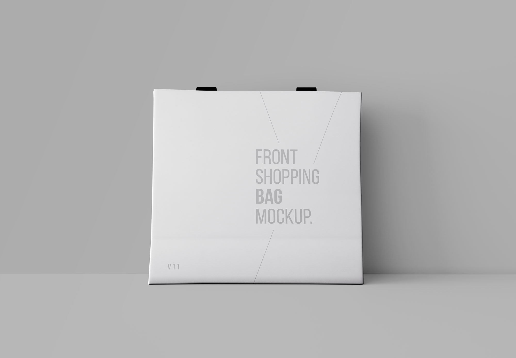 购物袋设计前视图样机模板 Front Shopping Bag Mockup插图