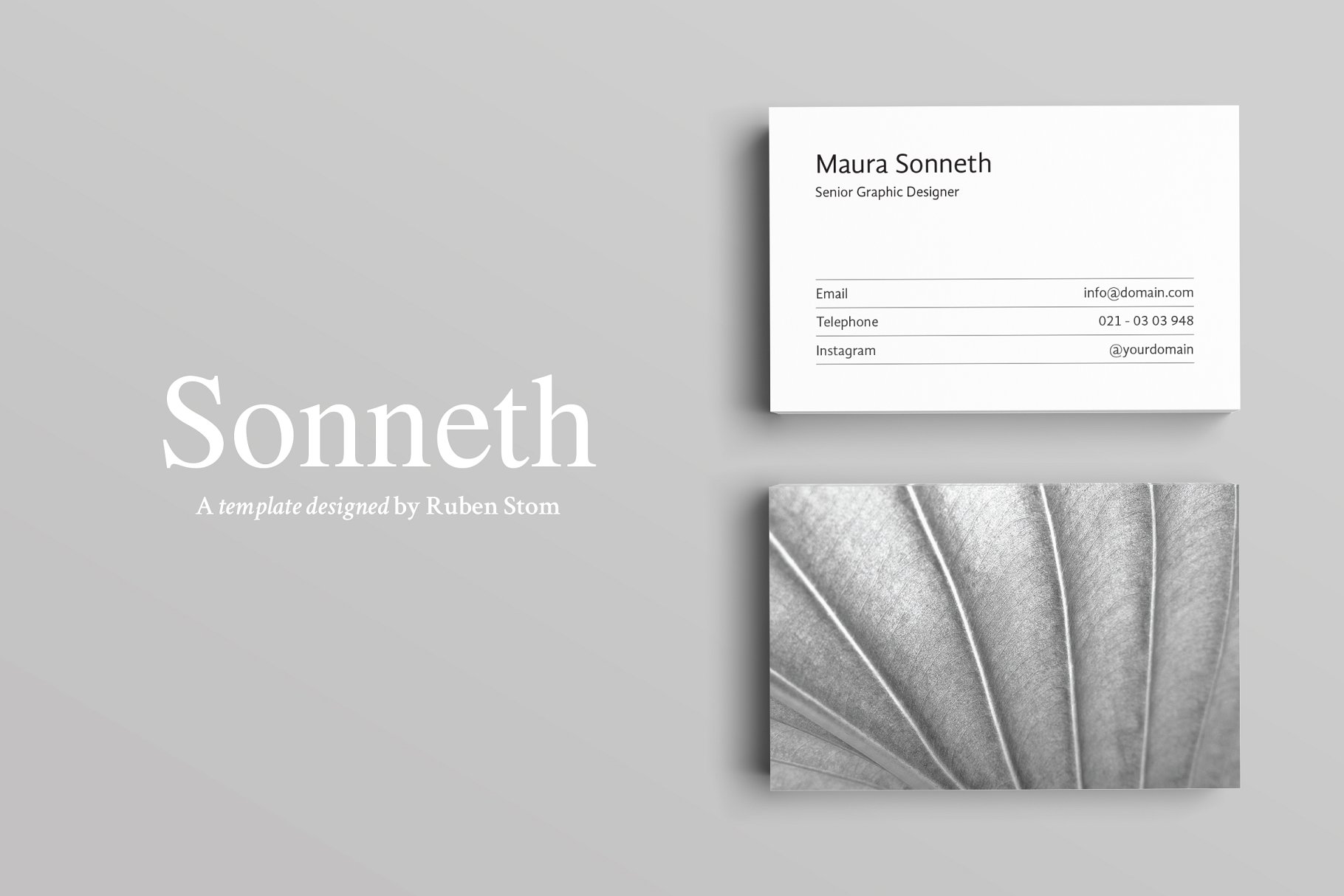 极简主义设计风格企业名片设计模板 Sonneth Business Card Template插图
