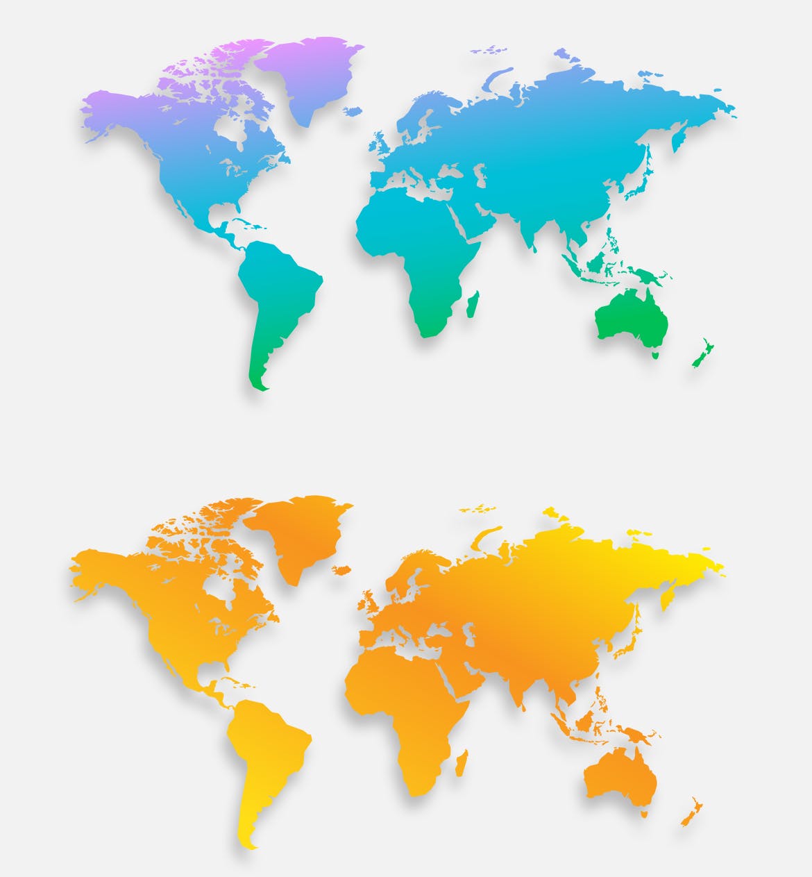 40种设计风格世界地图矢量图形设计素材下载 Map of the world 40 Version插图(8)