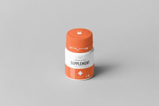 药物保健品罐子&盒子样机模板10 Supplement Jar & Box Mock-Up 10插图(10)