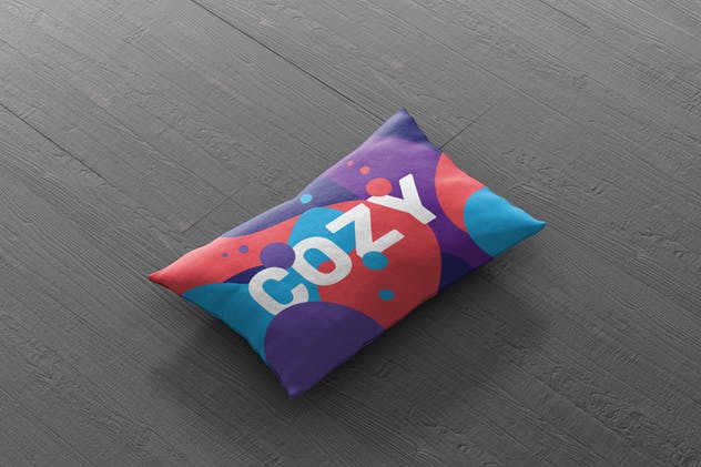 时尚多彩矩形卧室沙发枕头样机 Pillow Mockup – Rectangle插图(2)