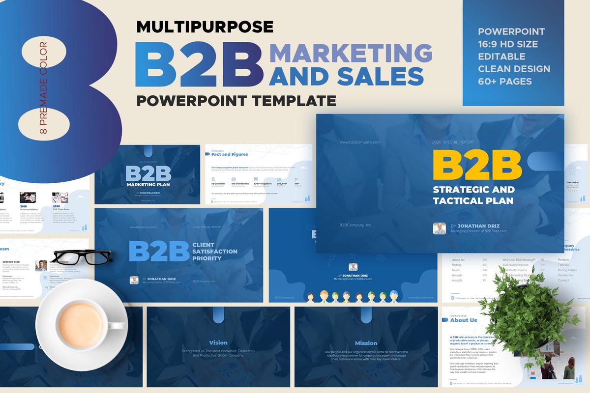 B2B营销和销售业务PPT设计模板 B2B Marketing and Sales Powerpoint插图