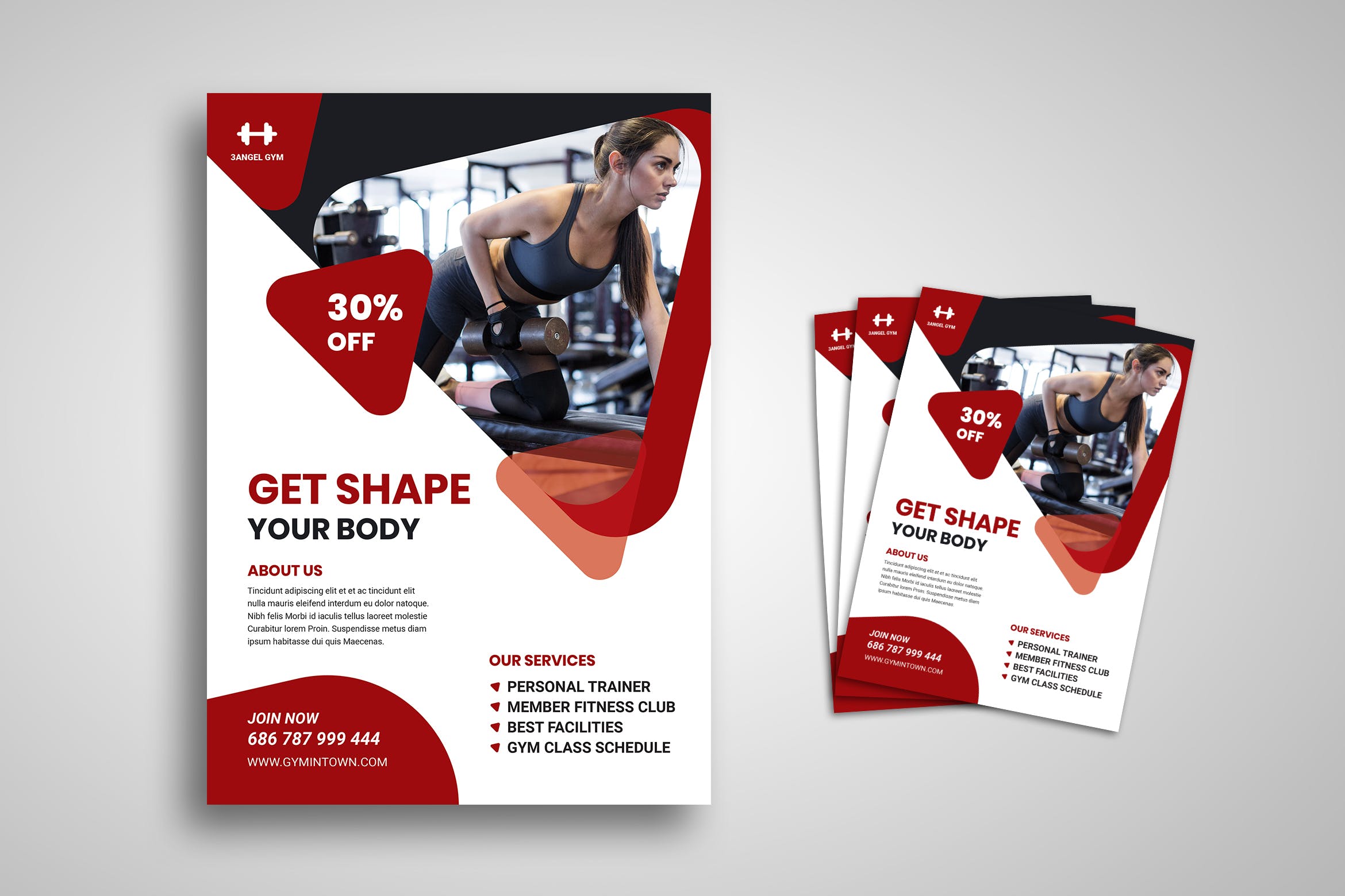 健身房促销活动海报设计模板 Fitness Flyer插图