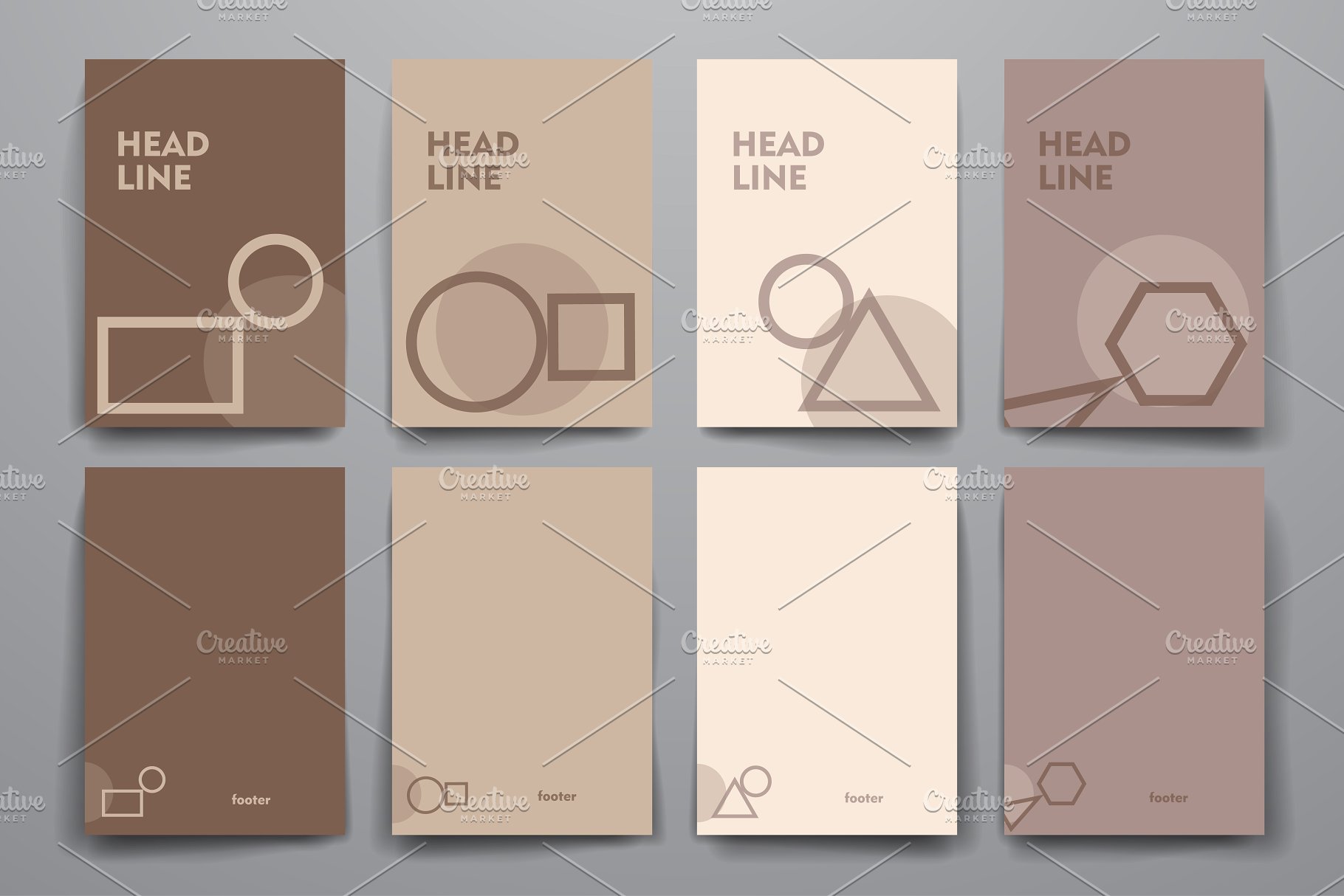 简约小册子传单设计模板 Set of Simple Brochures插图(8)