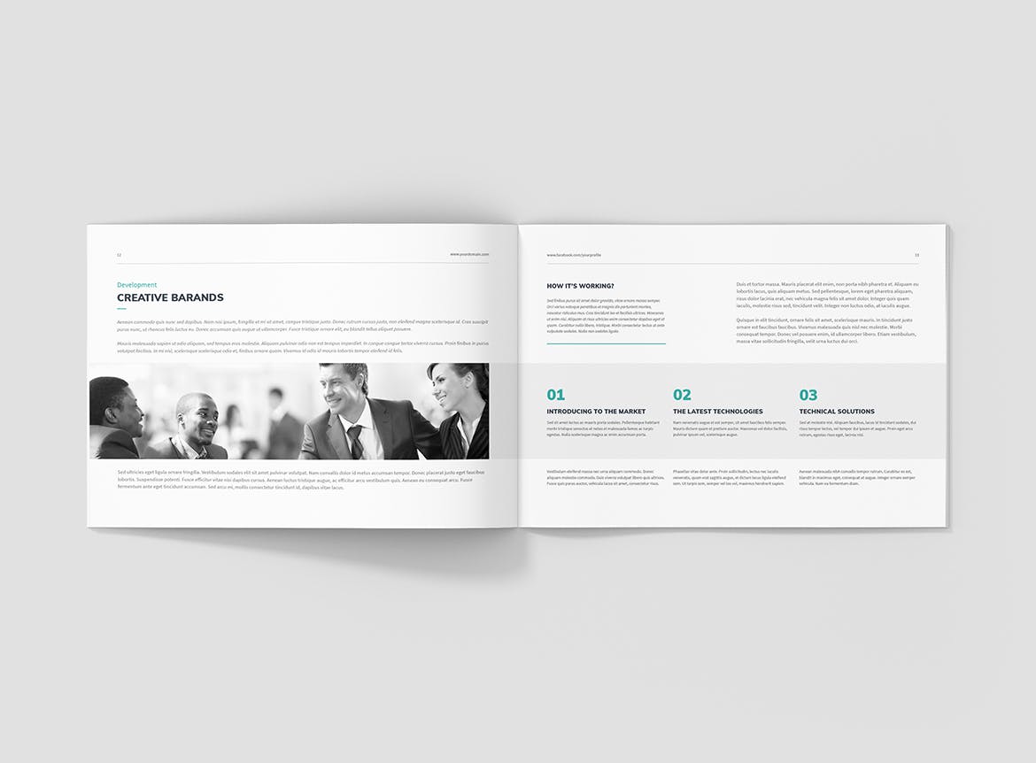 横板商业和企业公司简介企业画册设计模板 CorpoBiz – Business and Corporate Landscape插图(7)
