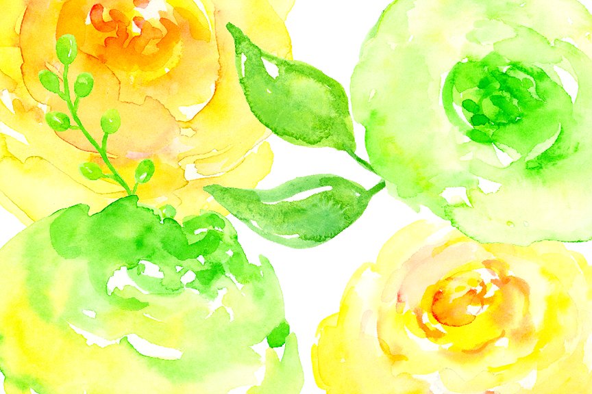 “您好，春天”-水彩花卉剪贴画 Watercolor Clipart Hello Spring插图(3)