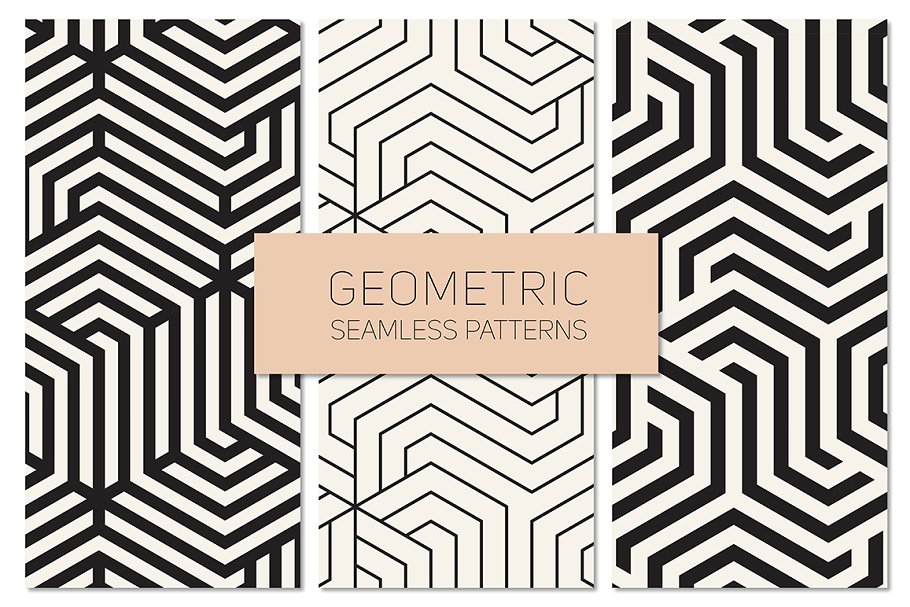 几何图案无缝纹理 Geometric Seamless Patterns Set 15插图