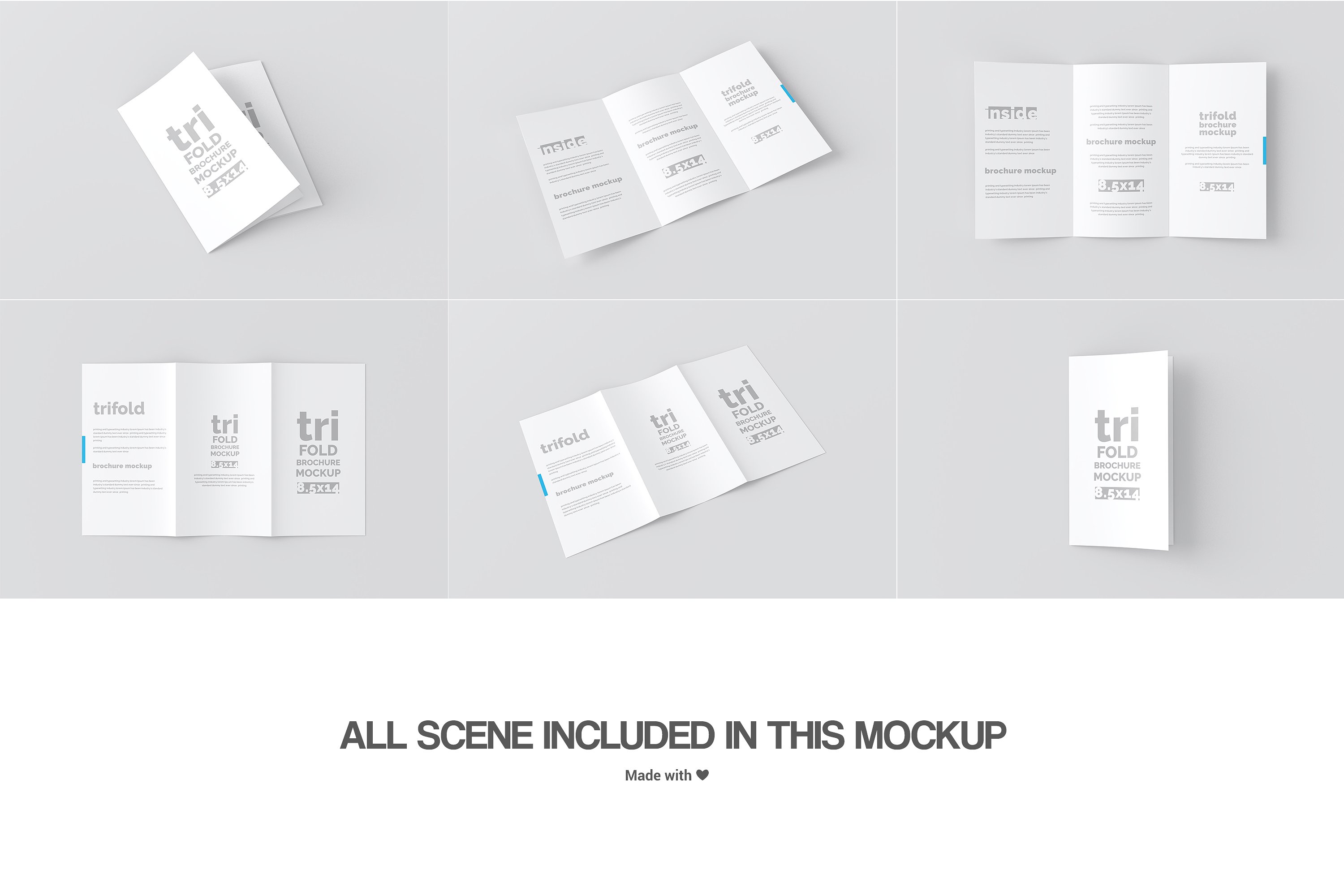 高品质的三折页小册子展示模型Mockups下载[psd]插图(6)