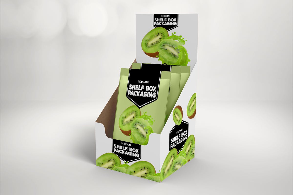 16包装零售零食包装设计样机模板 Retail Shelfbox 16 Packaging Mockup插图