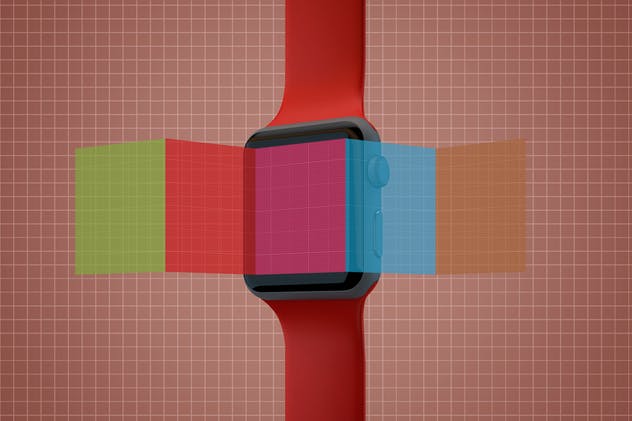 Apple智能手表APP设计展示设备样机V.3 Apple Watch Mockup V.3插图(13)