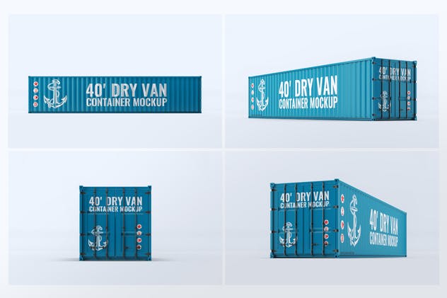 40英尺集装箱外观图案设计样机模板 40ft Dry Van Container Mock-up插图(1)