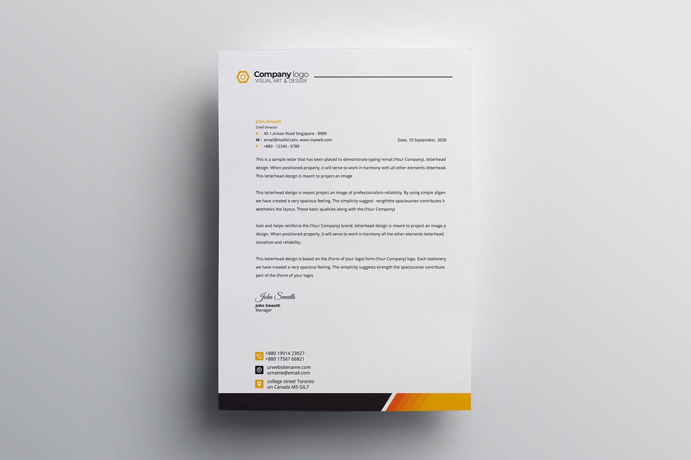 超超超简单企业品牌信纸信笺设计模板 Letterhead插图(3)