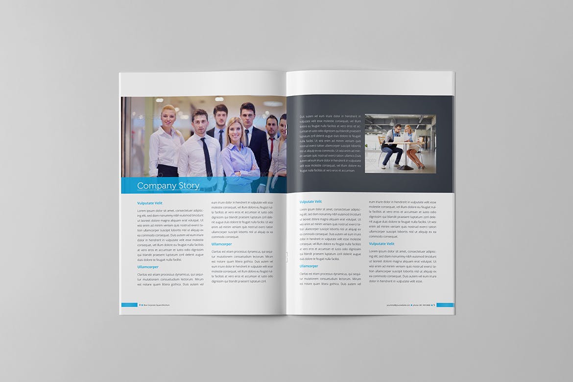 蓝色背景信息科技公司企业画册设计模板 Blue Corporate Brochure插图(2)
