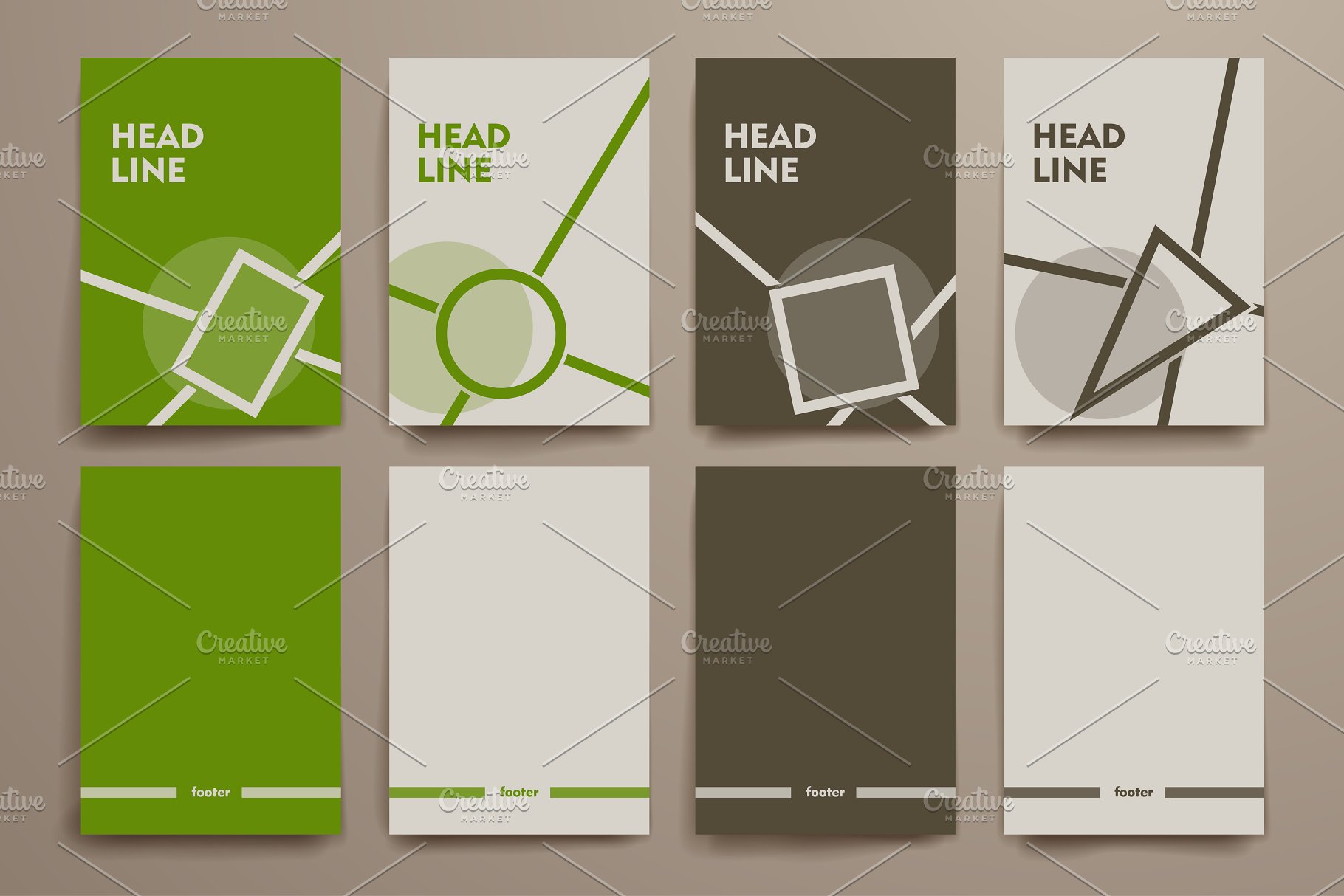简约小册子传单设计模板 Set of Simple Brochures插图(5)