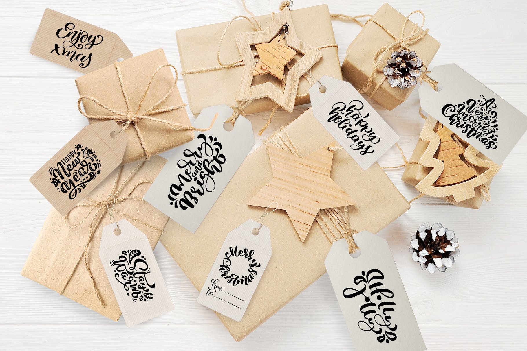 圣诞节礼物标签矢量设计图形素材 Christmas Gift Tags插图(8)