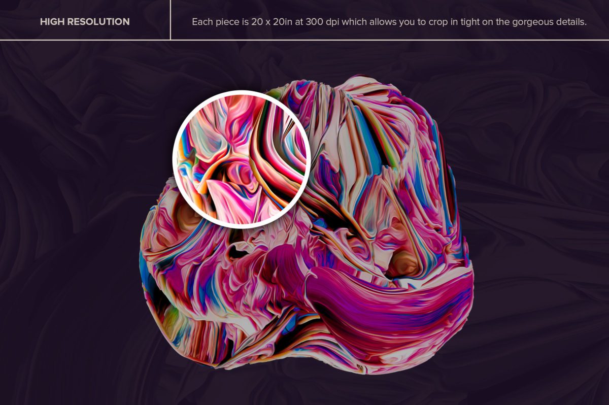 创意抽象纹理系列：80个3D立体抽象形状&PS笔刷 Displaced插图(3)