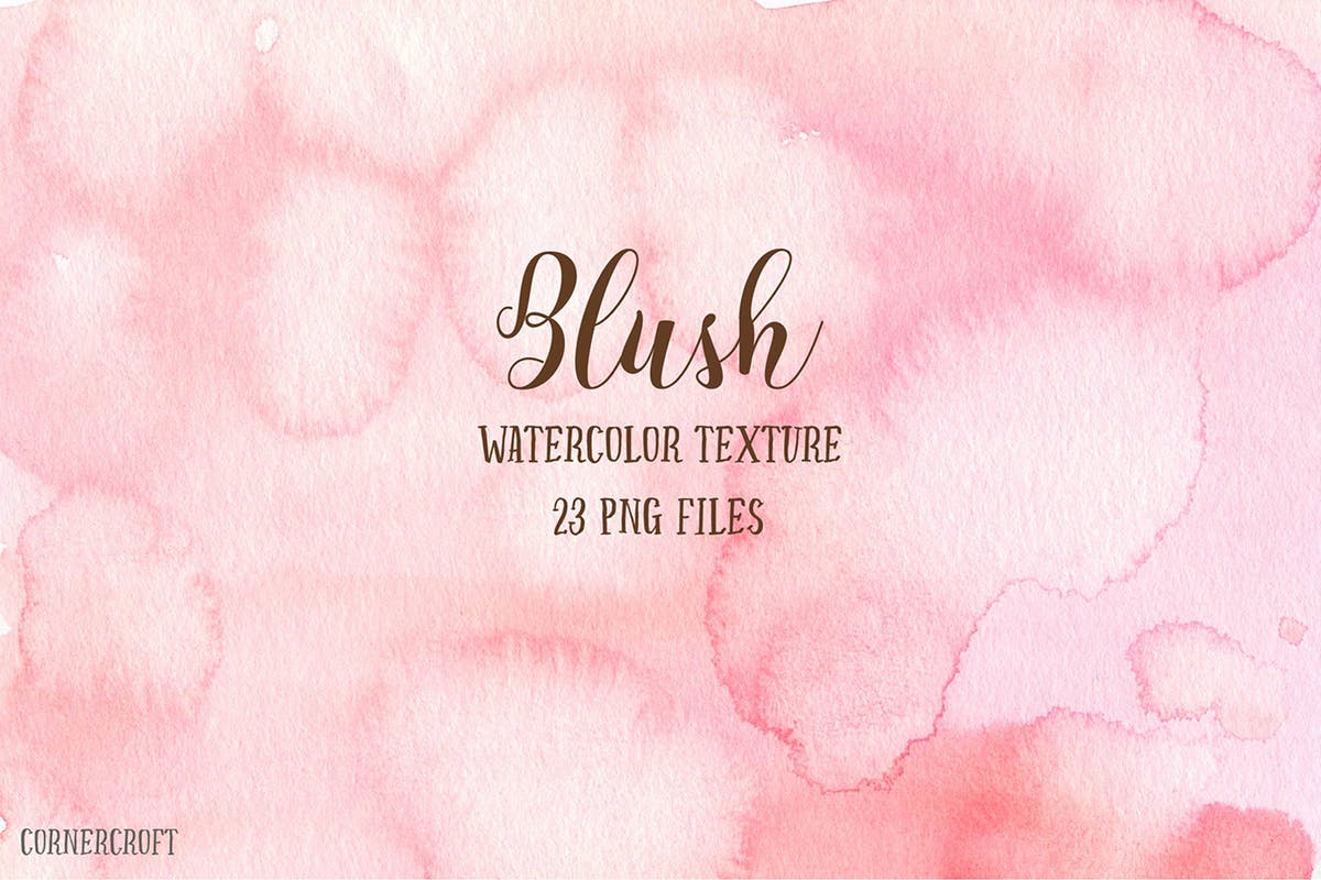 腮红桃色淡色水彩纹理背景素材 Watercolor Texture Blush插图