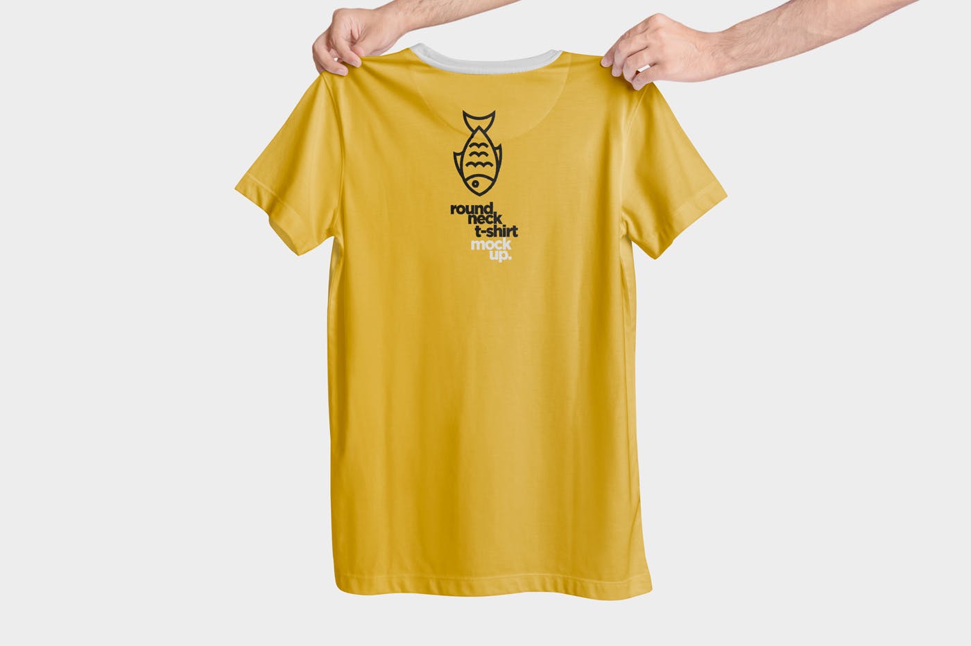 圆领T恤服装印花设计效果展示样机 Round-Neck T-Shirt Mockups插图(3)