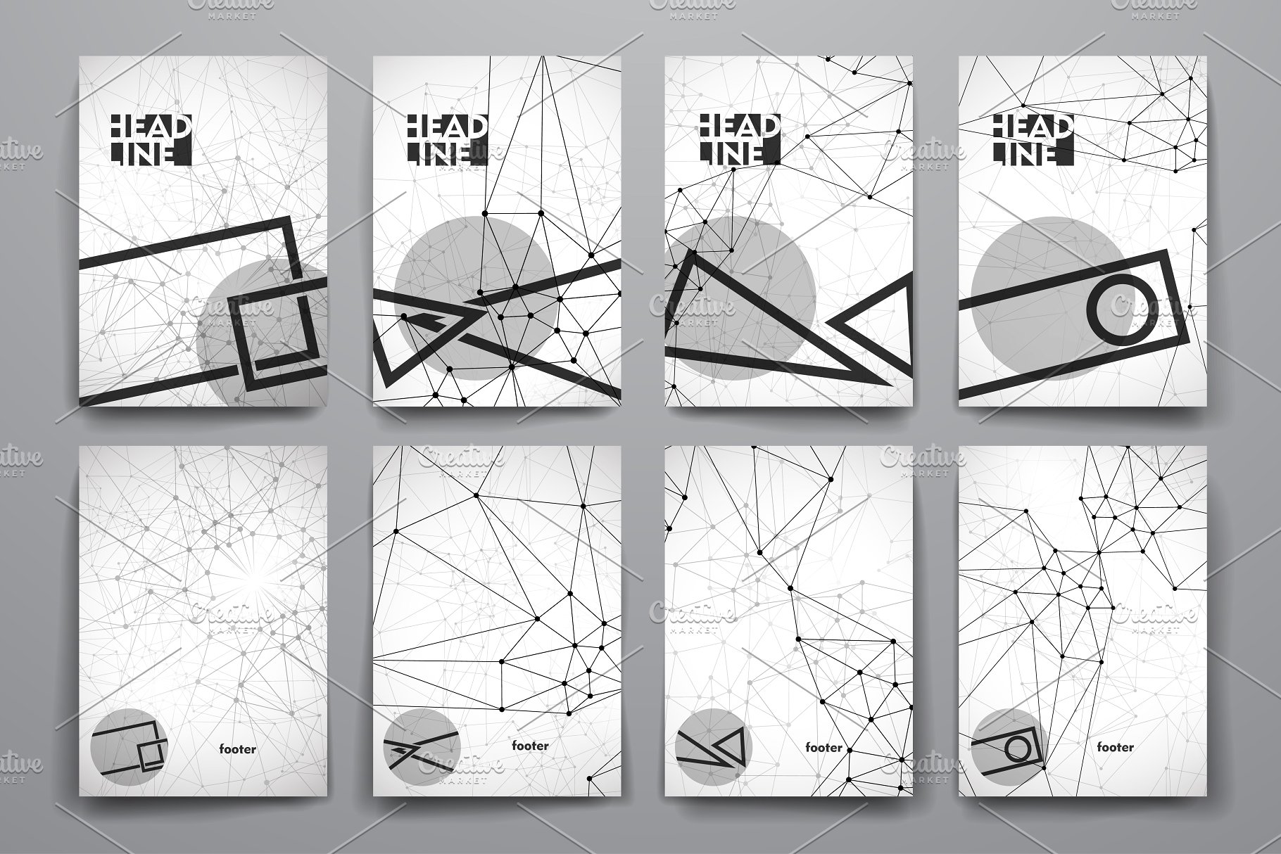 分子结构抽象图形背景小册子模板 Molecular brochures插图(12)