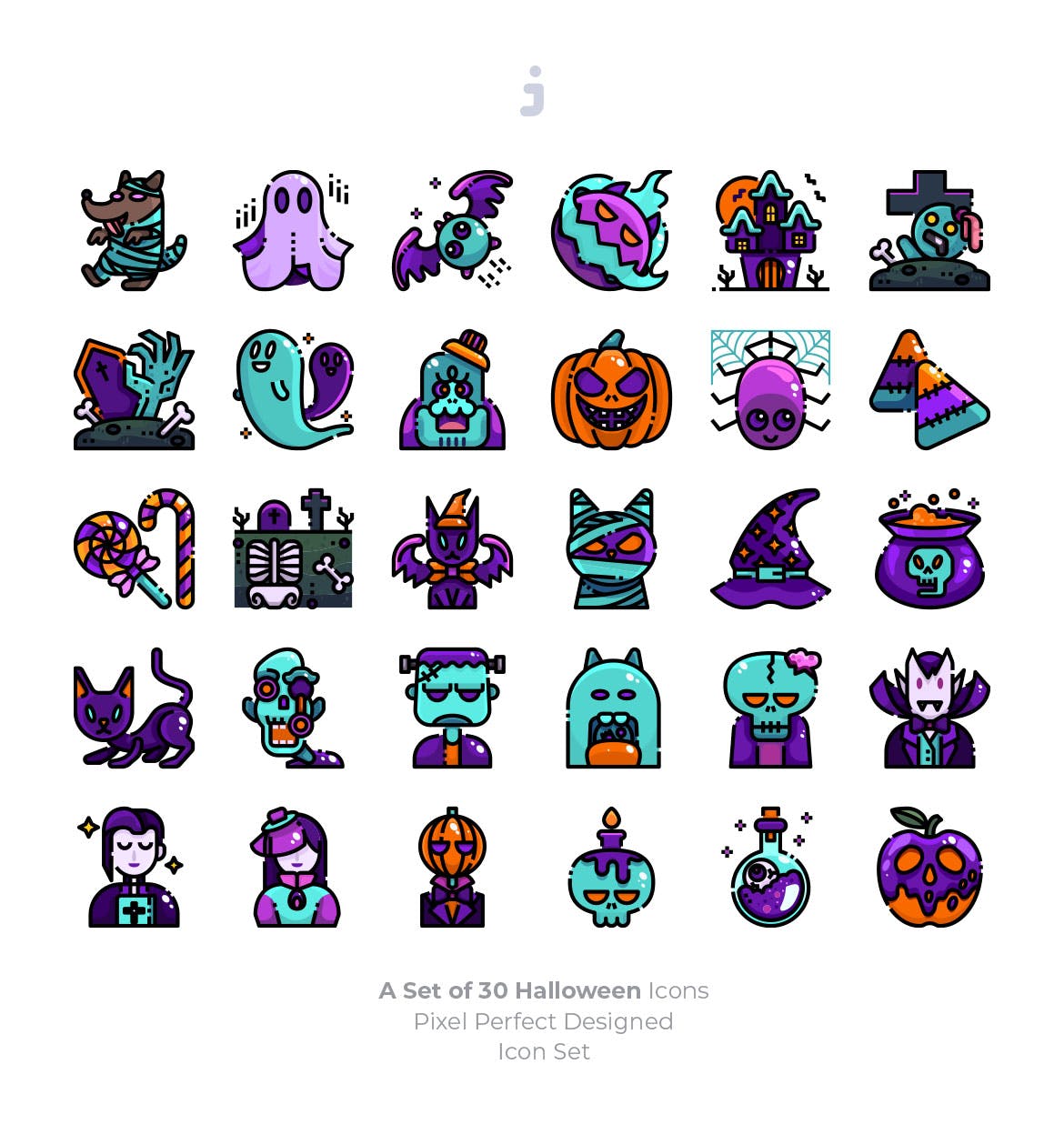 30枚万圣节节日主题彩色矢量图标 30 Halloween Icons插图(1)