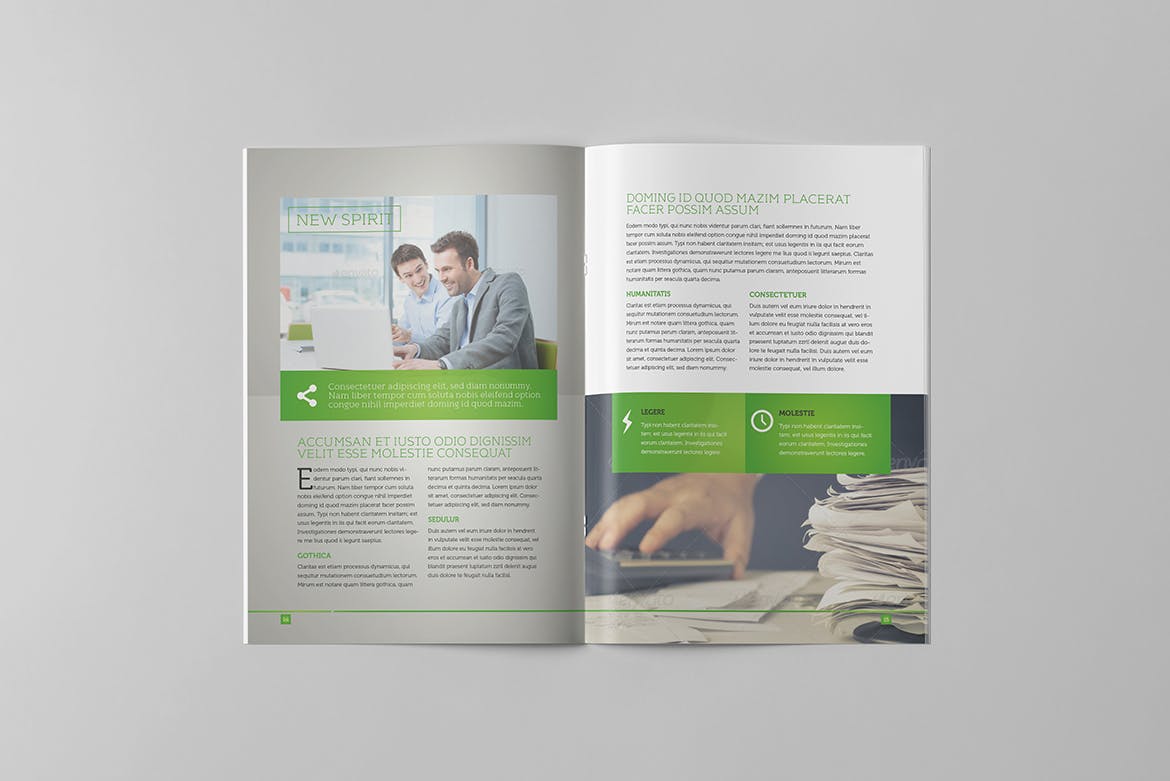 企业宣传册制作宣传画册版式设计模板 Light Business Brochure插图(7)