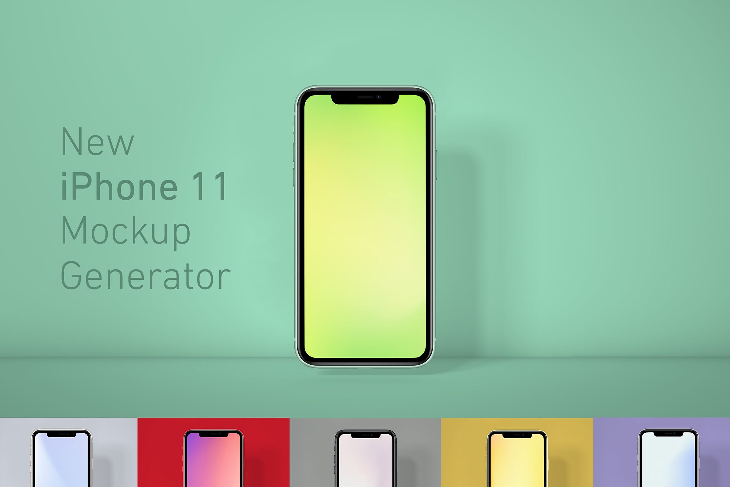 全新发布iPhone 11正面视图样机模板 iPhone 11 Mockup Generator插图