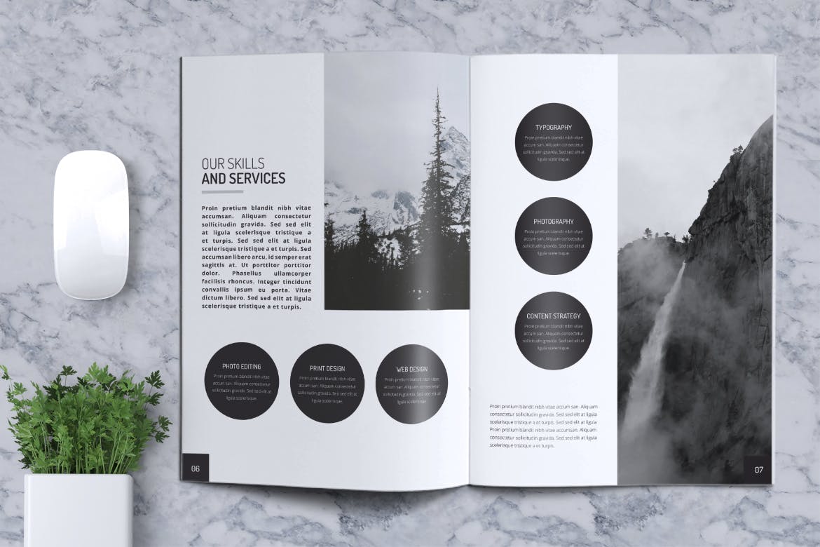 创意企业宣传册设计模板素材v32 Creative Brochure Template Vol. 32插图(4)