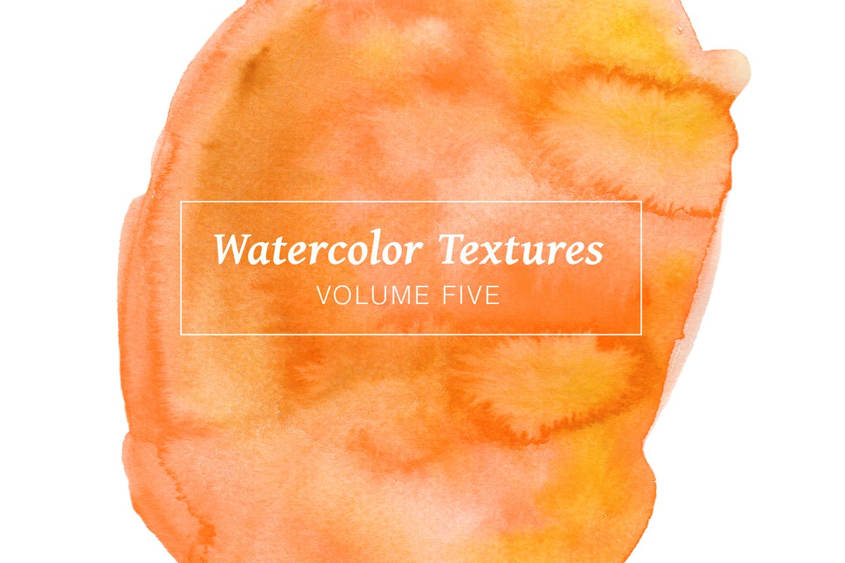 黄橙色水彩肌理纹理素材系列套装Vol.5 Yellow & Orange Watercolors – Volume 5插图