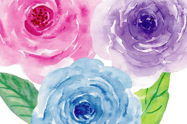 紫罗兰色水彩花卉剪贴画素材合集 Watercolor Clipart Violet Collection插图(4)