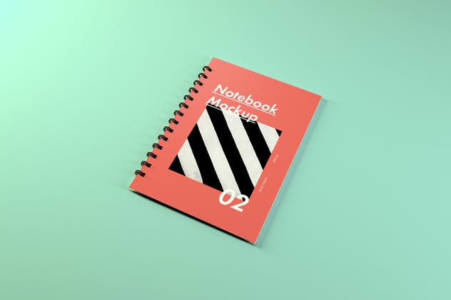 活页记事本封面设计效果图预览样机 Notebook Mockups插图(1)