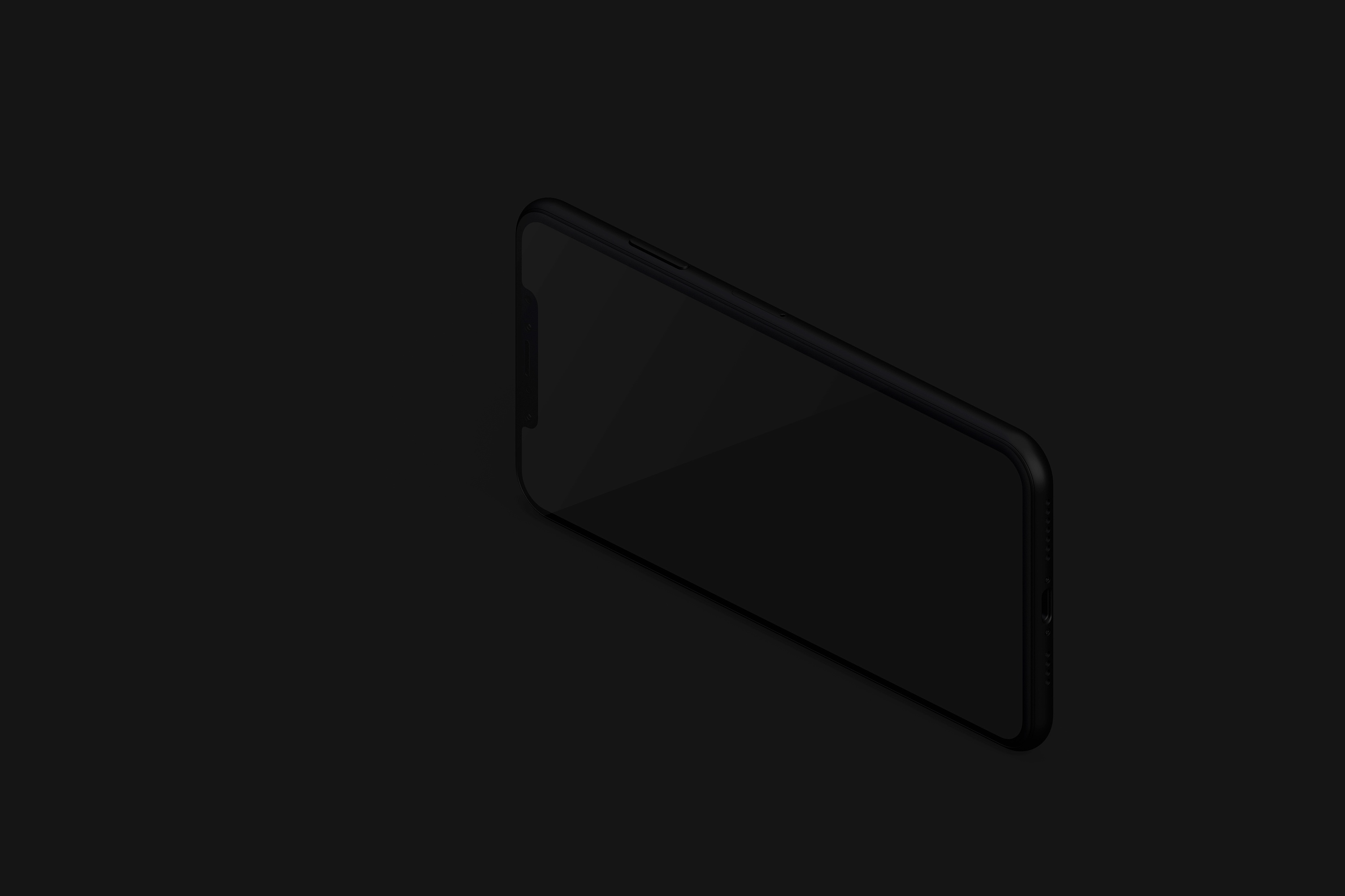 iPhone XS Max智能手机屏幕界面效果预览右视图样机03 Isometric Clay iPhone XS Max Mockup, Right View 03插图(2)