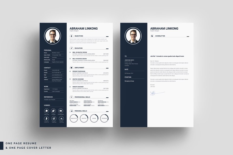 经典实用个人简历表设计模板 Modern Resume 3 Pages插图(2)