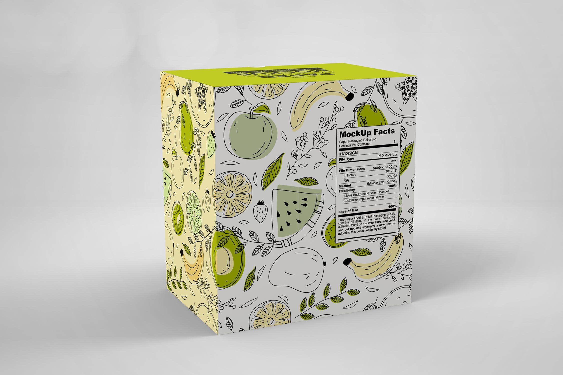 产品包装纸盒外观设计样机模板 Paper Box Tuck & Tongue Lock Mockup插图(2)