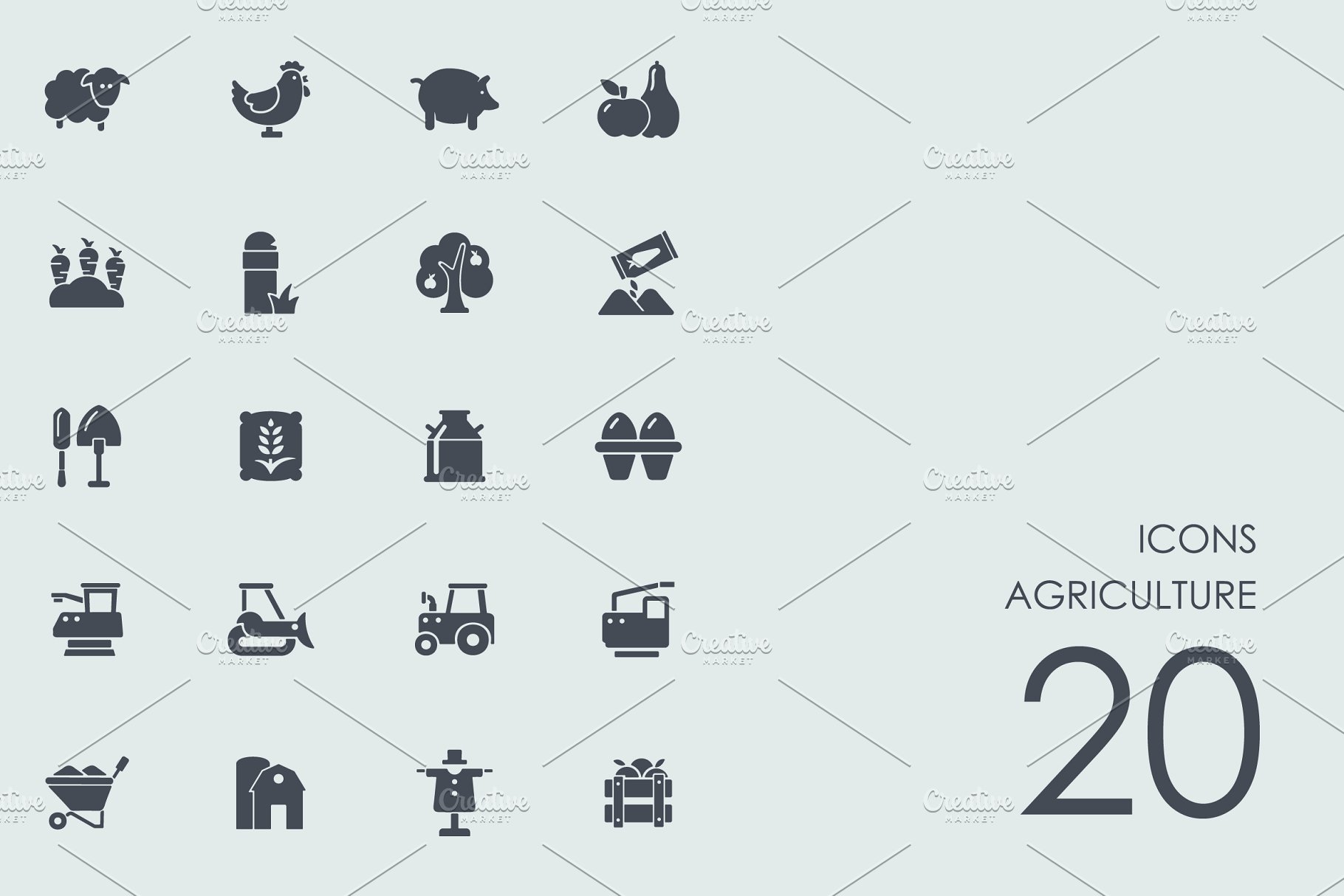 农场农业主题图标集 Agriculture icons插图