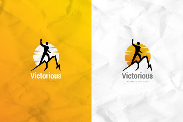 胜利标志Logo创意设计模板 Victory Logo Template插图(2)