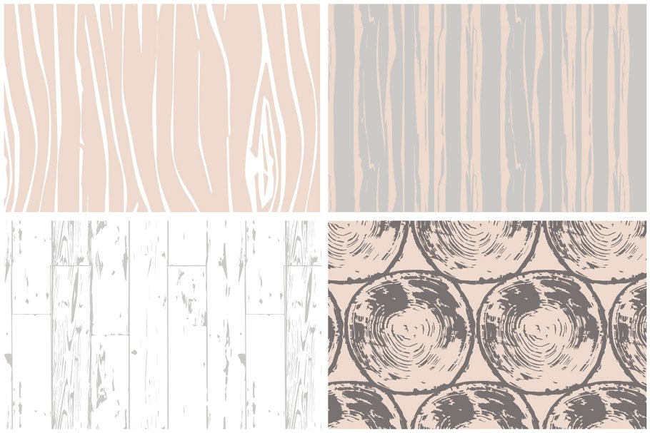 8款木纹矢量图案纹理 Woodgrains Vector Patterns插图(6)
