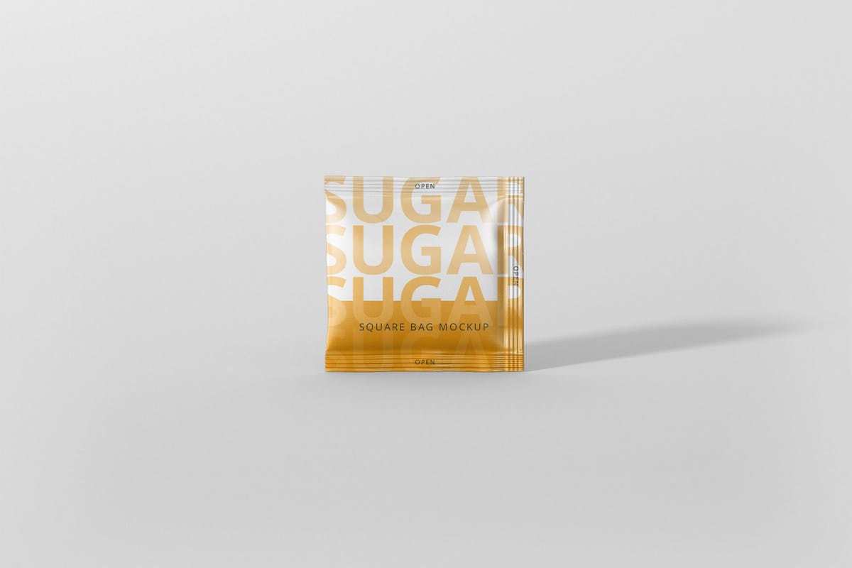 方形调料/糖袋包装样机模板 Salt / Sugar Bag Mockup – Square插图