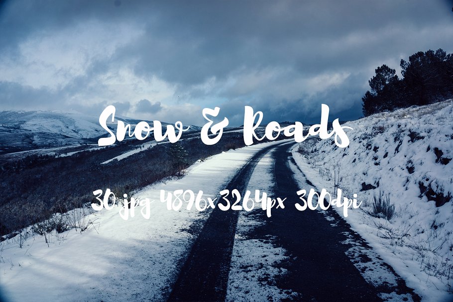 欧洲冬天雪景乡村公路高清照片素材 Snow and Roads photo pack插图(3)