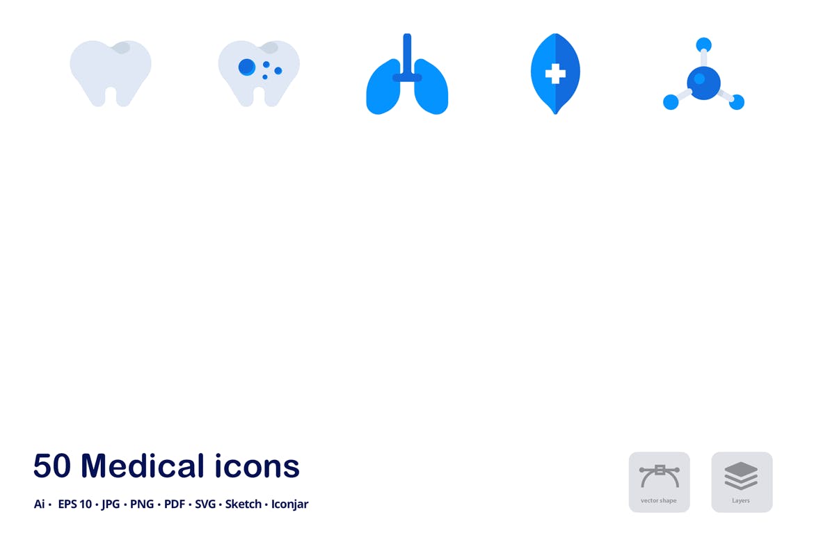 医疗保健主题双色调扁平化矢量图标 Medical and Healthcare Accent Duo Tone Icons插图(3)
