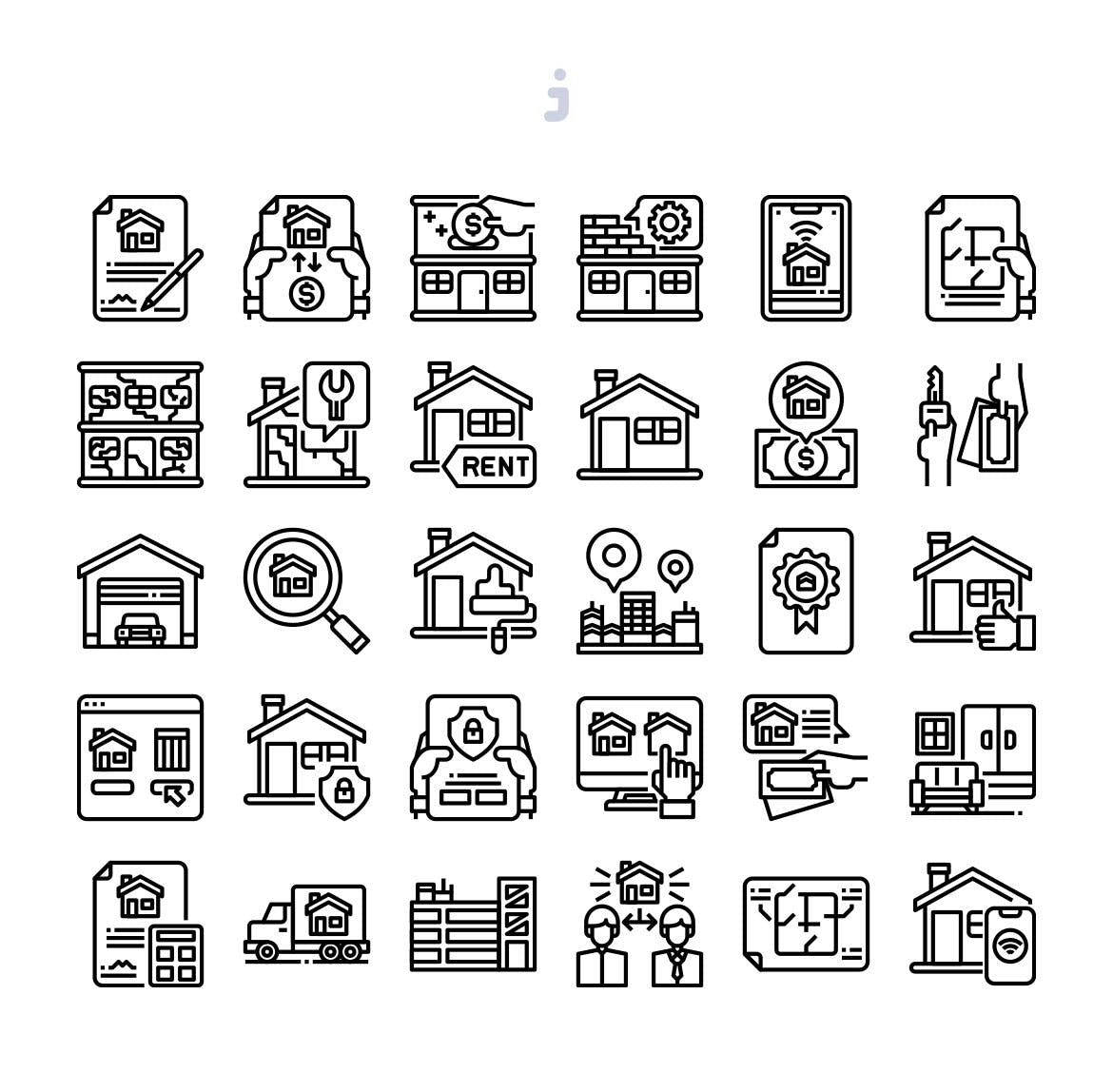30个房地产主题矢量图标 30 Real Estate Icons插图(2)