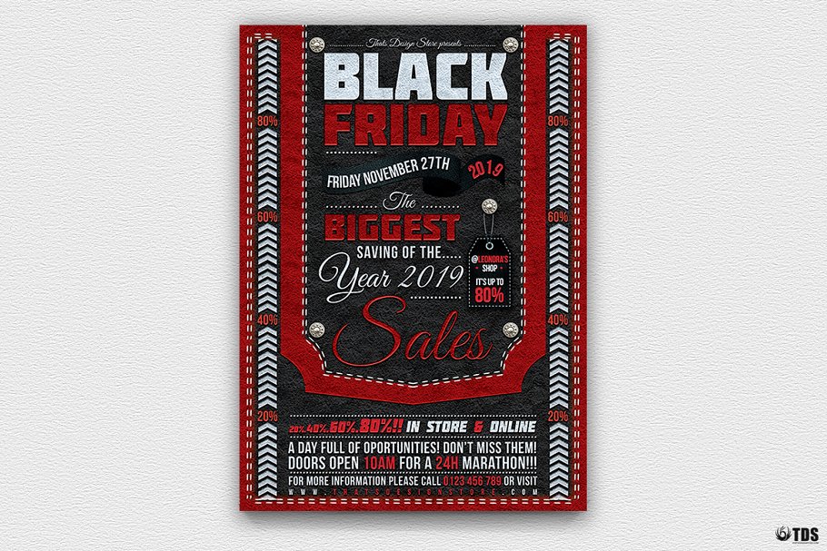 黑色星期五购物促销PSD广告模板 Black Friday Flyer PSD插图(1)