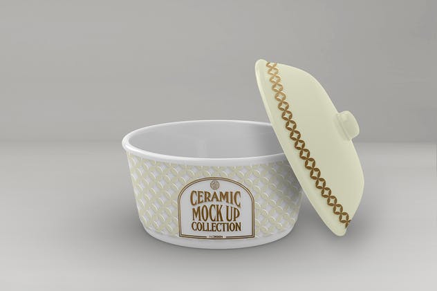 浮雕陶瓷餐具样机模板 Ceramic Pot Packaging MockUp插图(7)