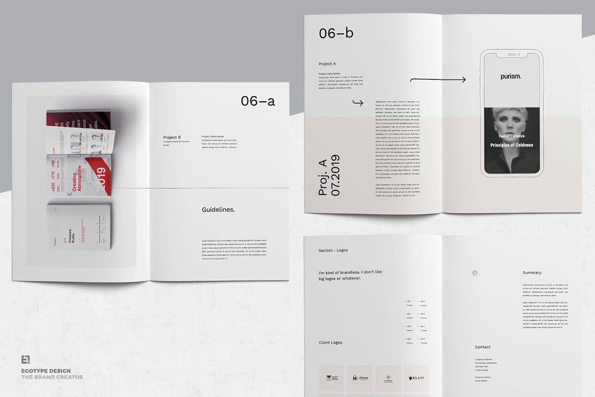 极简主义企业案例集画册设计模板 Portfolio插图(10)
