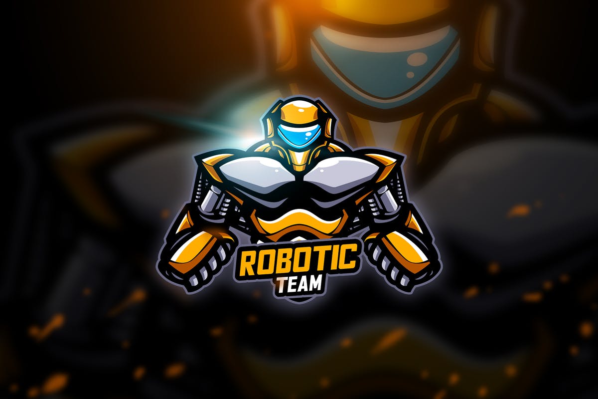 机器人电子竞技战队队徽Logo模板V2 Robotic 2 – Mascot & Esport Logo插图